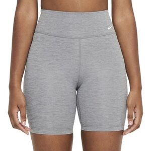Nike One Mid-Rise 7-inch Biker Shorts in Iron Grey Heather White Size Large